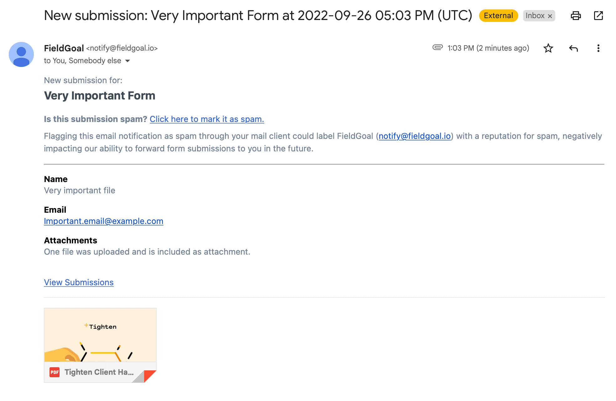 File Uploads as Attachments